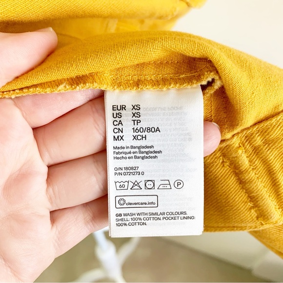 NWOT H&M Mustard Yellow Denim Jacket | XS - Picture 5 of 7